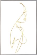 JUNIQE - Poster met kunststof lijst Femme I gouden -40x60 /Goud & Wit