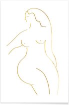 JUNIQE - Poster Gold Form II -30x45 /Goud & Wit
