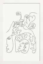 JUNIQE - Poster met houten lijst Merging -13x18 /Wit & Zwart