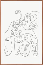 JUNIQE - Poster met kunststof lijst Merging -60x90 /Wit & Zwart