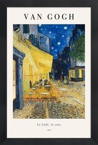 JUNIQE - Poster in houten lijst Van Gogh - Caféterras bij nacht (1888)
