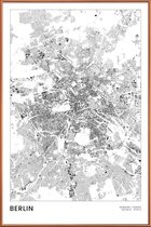 JUNIQE - Poster met kunststof lijst Berlin kaart -40x60 /Wit & Zwart