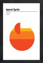 JUNIQE - Poster met houten lijst Aperol Spritz - minimalistisch -13x18