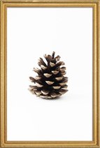 JUNIQE - Poster met houten lijst Pinecone N1 -13x18 /Bruin & Wit