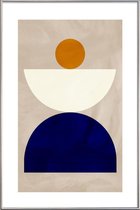 JUNIQE - Poster met kunststof lijst Elevation -20x30 /Blauw & Ivoor