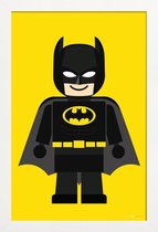JUNIQE - Poster met houten lijst Batman Toy -20x30 /Geel & Zwart