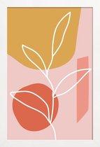 JUNIQE - Poster in houten lijst Grow -60x90 /Geel & Roze