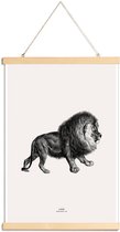 JUNIQE - Posterhanger Lion -60x90 /Grijs & Ivoor
