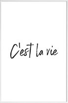 JUNIQE - Poster in kunststof lijst C'est La Vie -40x60 /Wit