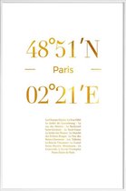 JUNIQE - Poster met kunststof lijst Paris gouden -20x30 /Goud & Wit