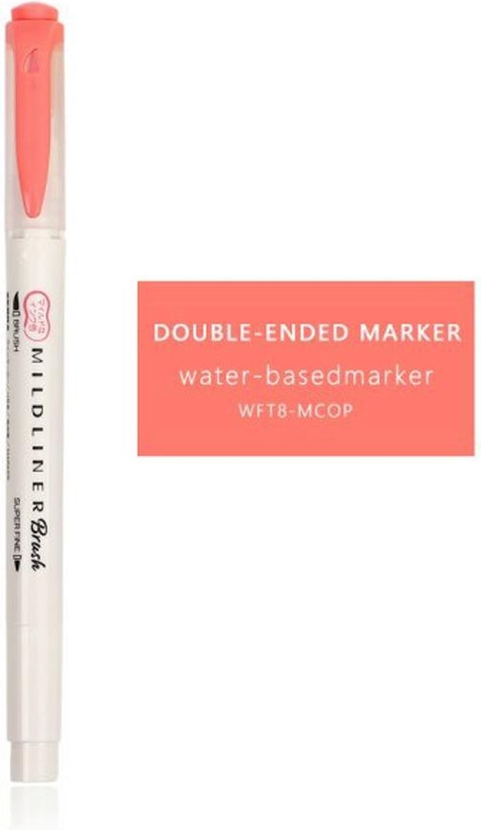 Zebra Mildliner Brush Pen – Mild Coral Pink - WFT8-MCOP