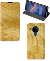 Stand Case Nokia 5.4 Smart Cover Licht Hout