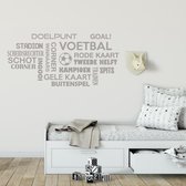 Muursticker Voetbal Woorden Wolk -  Zilver -  80 x 37 cm  -  baby en kinderkamer  nederlandse teksten  alle - Muursticker4Sale