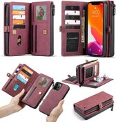 Caseme - Apple iPhone 12 Pro Max - Luxe Multi Portemonnee Hoesje - Rood