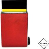 Peukiebox deluxe™ - Red leather zwart van binnen - Draagbare asbak - Pocket asbak - Pocket ashtray - portable ashtay - Accesoires voor sigaretten| De oplossing voor peukafval op straat