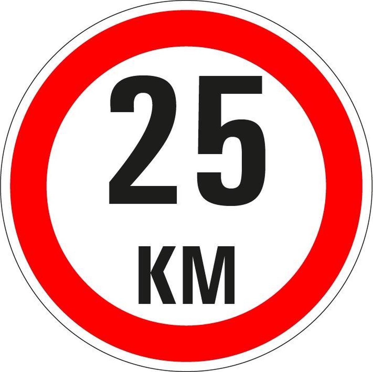 Maximaal 25 km bord - kunststof - A1 200 mm | bol.com
