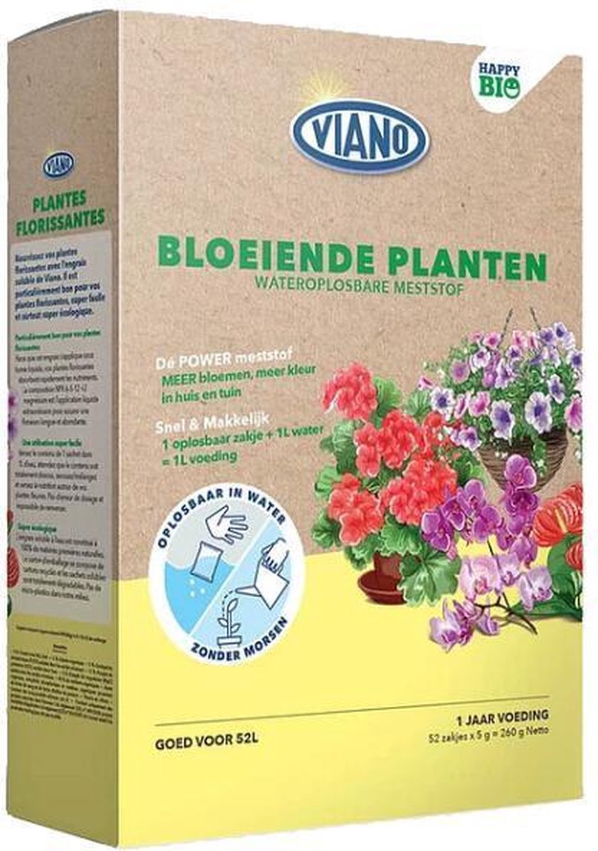 Viano wateroplosbare mestof voor bloeiende planten 52x5gr