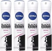 Nivea Deo Spray X: - Black & White Clear - Voordeelverpakking 4 x 200 ml