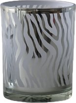 Waxinelichthouder Abstract Zilverkleurig (12,5 x 10 x 10 cm)