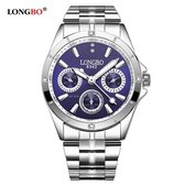 Longbo - Unisex Horloge - Donkerblauw - Ø 39mm (Productvideo)