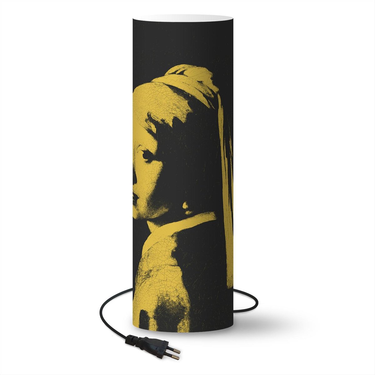 Lamp - Nachtlampje - Tafellamp slaapkamer - Het meisje met de parel - Vermeer - Kunst - 50 cm hoog - Ø15.9 cm - Inclusief LED lamp