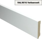 Hoge plinten - MDF - Moderne plint 90x15 mm - Wit - Voorgelakt - RAL 9016 - Per 5 stuks 2,4m