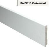 Hoge plinten - MDF - Moderne plint 90x12 mm - Wit - Voorgelakt - RAL 9016 - Per 5 stuks 2,4m
