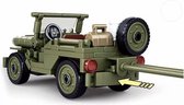 I11 - Amerikaanse Jeep met veldkanon - 143 onderdelen en 1 mini-figuur - WW2 Bouwstenen - Lego fit - WW2 - Soldaten - Militair - Tank - Army - Bouwstenen - Wapens - Geweren - Brick