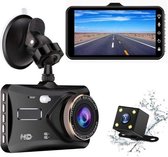 TechU™ Dashcam 4K M11 Pro Dual Camera – 4 inch Touchscreen – Full HD 1080p –  Loop Recording – Nachtvisie – Bewegingssensor – G-sensor – Autocamera Voor én Achter