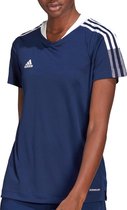 adidas Tiro 21 Sportshirt - Maat L  - Vrouwen - Navuy/Wit