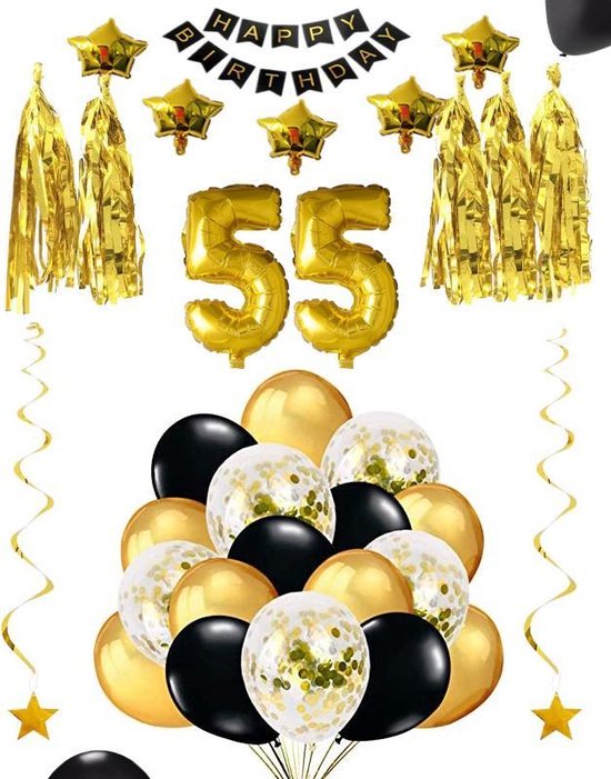 Paquet de fête d'anniversaire de 55 ans Décoration Ballons pour fête de 55  ans.... | bol.com