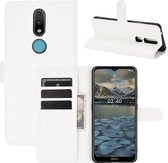 Nokia 2.4 hoesje - MobyDefend Kunstleren Wallet Book Case - Wit - GSM Hoesje - Telefoonhoesje Geschikt Voor: Nokia 2.4