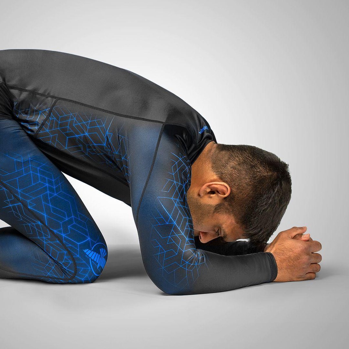 Hayabusa Geo Long Sleeve Rashguard - Zwart, Blauw — afbeelding 5