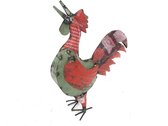 Gerecycled metalen decoratie Haan | rooster | 32x7x37 | mix colour