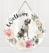 Welkom - Duitse Dog | Muurdecoratie - Bordje Hond