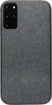 - ADEL Siliconen Back Cover Softcase Hoesje Geschikt voor Samsung Galaxy S20 FE - Stoffen Textiel Grijs
