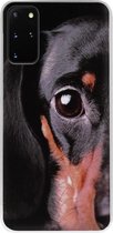 - ADEL Siliconen Back Cover Softcase Hoesje Geschikt voor Samsung Galaxy S20 FE - Teckel Hond