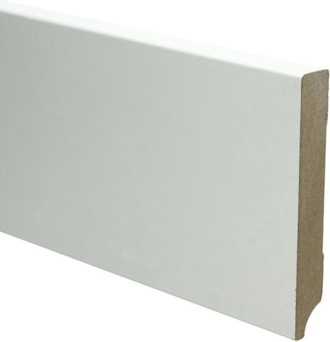 Hoge plinten - MDF - Moderne plint 120x18 mm - Wit - Voorgelakt - RAL 9010 - Per 5 stuks 2,4m
