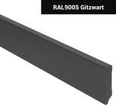 Hoge plinten - MDF - Moderne plint 70x15 mm - Zwart - Voorgelakt - RAL 9005 - Per 5 stuks 2,4m