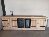 Buitenkeuken - Miami - Koelkast 68 liter - Wijnkoeling 50 liter - Douglas hout