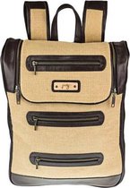 Actie!! Juuty - Luxe Rugzak van Jute Gemaakt – Bartho Backpack - Unisex – Rugzak met Laptopvak - Leer