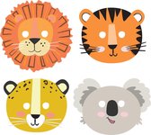 Amscan Verkleedmasker Wilde Dieren Papier 8 Stuks