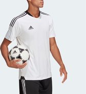 adidas Tiro 21  Sportshirt - Maat L  - Mannen - Wit/Zwart/Grijs