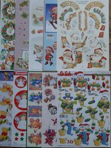 10x 3DA4 Knipvellen -Kerst-  Voor elk wat wils - Maak prachtige kaarten en scrapbook - Inhoud verschillend per pakket