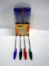 Balpen Bic Cristal Tubo 50 assorti medium - 50 stuks