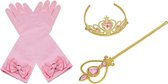 Prinsessen Kroon / Tiara - Toverstaf - Handschoenen - prinsessen speelgoed