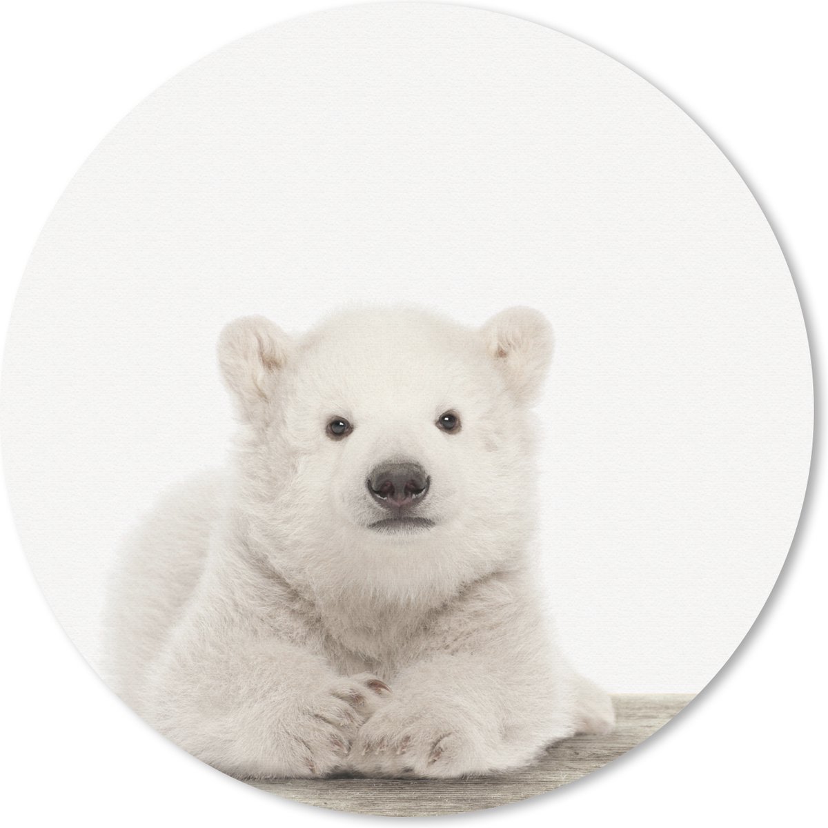 Muismat Animalprintshop - IJsbeertje dierenprint Muismat rond - 30x30 cm - Muismat met foto