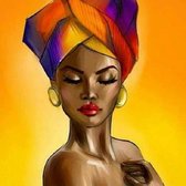 Lienz® Diamond Painting volwassenen 40x40cm – Rond – Afrikaanse vrouw – Kunst - Pakket Volwassenen