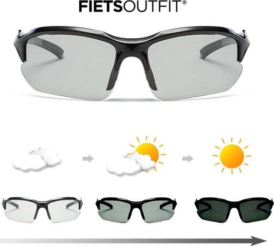 FIETSOUTFIT® Photochromic gepolariseerde fietsbril voor wielrenners en  mountainbikers... | bol.com