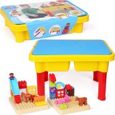 Play&Build 3in1 Desk Table - 3 in 1 Speeltafel Set voor Binnenactiviteiten, Buitenspelen, Bouwsteenplezier